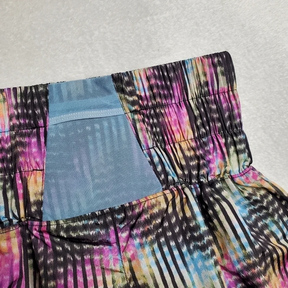 Free People Movement The Way Home Multicolored Printed High Rise Mesh Shorts